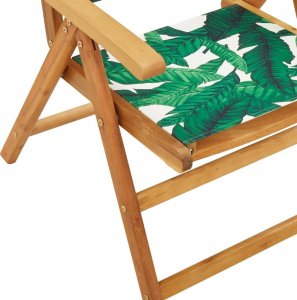 vidaXL vidaXL Rozkładane krzesła ogrodowe, 4 szt., zielona tkanina i drewno 8