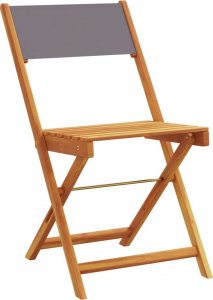 vidaXL vidaXL Składane krzesła ogrodowe, 8 szt., antracytowa tkanina i drewno 3