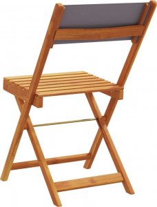 vidaXL vidaXL Składane krzesła ogrodowe, 8 szt., antracytowa tkanina i drewno 6