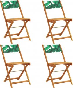 vidaXL vidaXL Składane krzesła ogrodowe, 4 szt., zielona tkanina i drewno 2