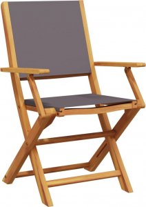 vidaXL vidaXL Składane krzesła ogrodowe, 4 szt., antracytowa tkanina i drewno 3