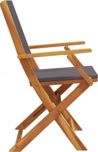 vidaXL vidaXL Składane krzesła ogrodowe, 4 szt., antracytowa tkanina i drewno 5