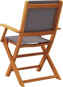 vidaXL vidaXL Składane krzesła ogrodowe, 4 szt., antracytowa tkanina i drewno 6