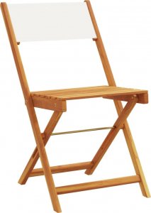 vidaXL vidaXL Składane krzesła ogrodowe, 8 szt., kremowa tkanina i drewno 3