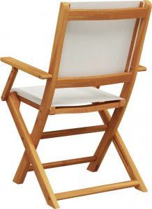 vidaXL vidaXL Składane krzesła ogrodowe, 6 szt., kremowa tkanina i drewno 6