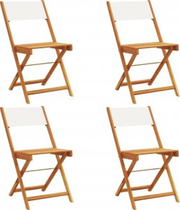 vidaXL vidaXL Składane krzesła ogrodowe, 4 szt., kremowa tkanina i drewno 2