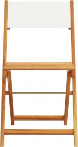 vidaXL vidaXL Składane krzesła ogrodowe, 4 szt., kremowa tkanina i drewno 4