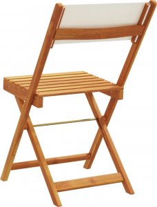 vidaXL vidaXL Składane krzesła ogrodowe, 4 szt., kremowa tkanina i drewno 6