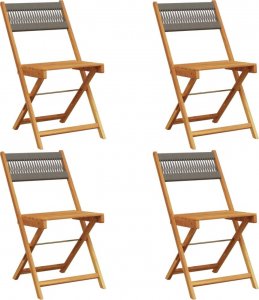 vidaXL vidaXL Składane krzesła ogrodowe, 4 szt., szare, lite drewno akacjowe 2