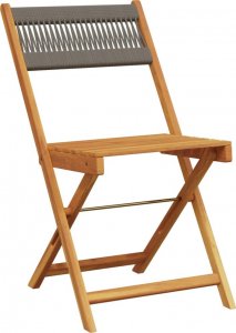 vidaXL vidaXL Składane krzesła ogrodowe, 4 szt., szare, lite drewno akacjowe 3