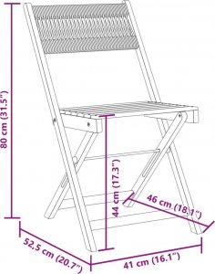 vidaXL vidaXL Składane krzesła ogrodowe, 8 szt., szare, lite drewno akacjowe 10