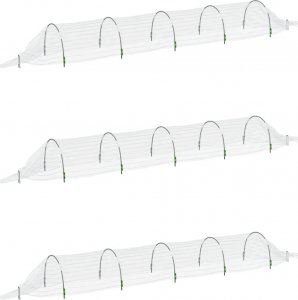 vidaXL Tunele ogrodowe z siatki, 3 szt., 1,5x5 m, włókno szklane i PP 2