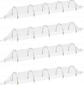 vidaXL Tunele ogrodowe z siatki, 4 szt., 1,5x5 m, włókno szklane i PP 2