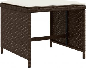 vidaXL vidaXL Stołki ogrodowe z poduszkami, 4 szt., brązowe, 40x40x35 cm 3