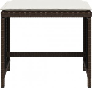 vidaXL vidaXL Stołki ogrodowe z poduszkami, 4 szt., brązowe, 40x40x35 cm 5