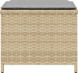 vidaXL Stołki ogrodowe z poduszkami, 4 szt., mieszany beż, 40x40x35 cm 6