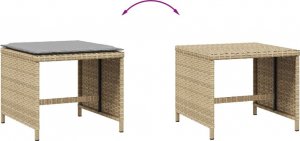 vidaXL Stołki ogrodowe z poduszkami, 4 szt., mieszany beż, 40x40x35 cm 7