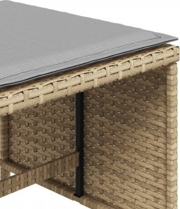 vidaXL Stołki ogrodowe z poduszkami, 4 szt., mieszany beż, 40x40x35 cm 9