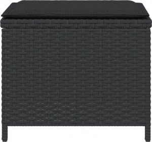 vidaXL vidaXL Stołki ogrodowe z poduszkami, 4 szt., czarne, 40x40x35 cm 6