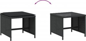 vidaXL vidaXL Stołki ogrodowe z poduszkami, 4 szt., czarne, 40x40x35 cm 7