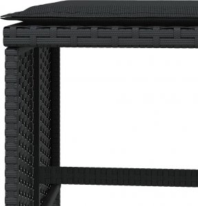 vidaXL vidaXL Stołki ogrodowe z poduszkami, 4 szt., czarne, 40x40x35 cm 8