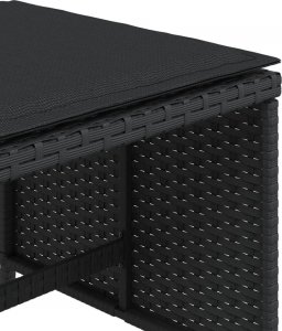 vidaXL vidaXL Stołki ogrodowe z poduszkami, 4 szt., czarne, 40x40x35 cm 9