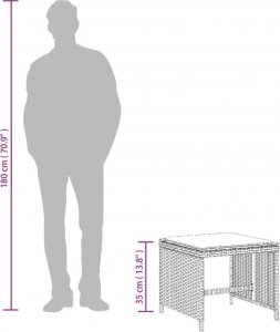 vidaXL vidaXL Stołki ogrodowe z poduszkami, 4 szt., czarne, 40x40x35 cm 10