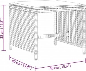 vidaXL Stołki ogrodowe z poduszkami, 4 szt., beżowe, 40x40x35 cm 11