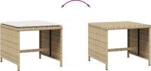 vidaXL Stołki ogrodowe z poduszkami, 4 szt., beżowe, 40x40x35 cm 7