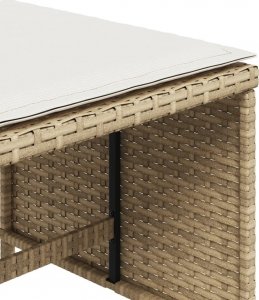 vidaXL Stołki ogrodowe z poduszkami, 4 szt., beżowe, 40x40x35 cm 9