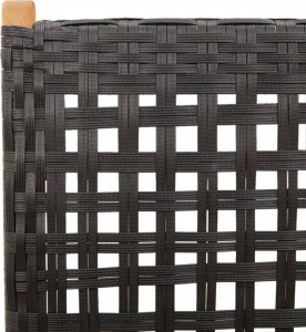 vidaXL Rozkładane krzesła ogrodowe, 6 szt, czarne, polirattan i drewno 9