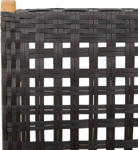 vidaXL Rozkładane krzesła ogrodowe, 8 szt, czarne, polirattan i drewno 9