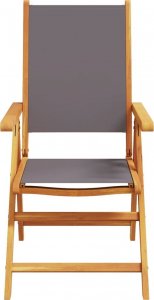 vidaXL Rozkładane krzesła ogrodowe, 8 szt., antracyt, drewno i tkanina 4