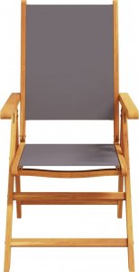 vidaXL Rozkładane krzesła ogrodowe, 4 szt., antracyt, drewno i tkanina 4