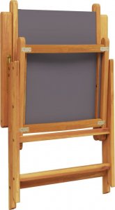 vidaXL Rozkładane krzesła ogrodowe, 4 szt., antracyt, drewno i tkanina 7