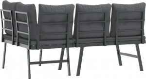 vidaXL Ławki ogrodowe z poduszkami, 2 szt., malowana proszkowo stal 5