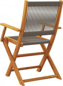 vidaXL Składane krzesła ogrodowe, 4 szt., szare, lite drewno akacjowe 6
