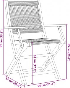 vidaXL Składane krzesła ogrodowe, 4 szt., szare, lite drewno akacjowe 10