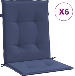 vidaXL Poduszki na krzesła z niskim oparciem, 6 szt., granat, tkanina 2