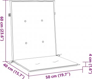 vidaXL Poduszki na krzesła z niskim oparciem, 6 szt., granat, tkanina 10