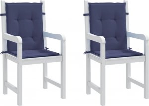 vidaXL Poduszki na krzesła z niskim oparciem, 2 szt., granat, tkanina 3