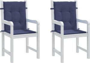 vidaXL Poduszki na krzesła z niskim oparciem, 2 szt., granat, tkanina 4