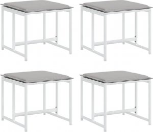 vidaXL vidaXL Krzesła ogrodowe z poduszkami, 4 szt., białe, stal i textilene 2