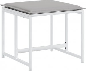 vidaXL vidaXL Krzesła ogrodowe z poduszkami, 4 szt., białe, stal i textilene 5