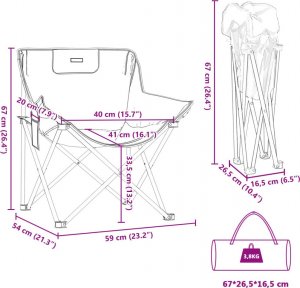 vidaXL Krzesła turystyczne z kieszenią, składane, 2 szt., zielone 12