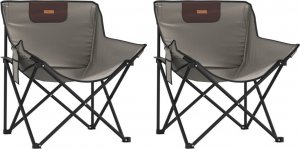 vidaXL Krzesła turystyczne z kieszenią, składane, 2 szt., szare 2