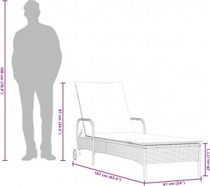 vidaXL Leżaki z poduszkami, 2 szt., brązowe, polirattan 11
