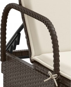 vidaXL Leżaki z poduszkami, 2 szt., brązowe, polirattan 8