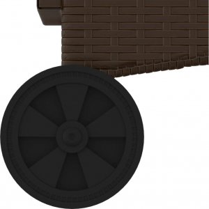 vidaXL Leżaki z poduszkami, 2 szt., brązowe, polirattan 9