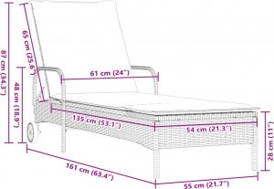 vidaXL Leżaki z poduszkami, 2 szt., brązowe, polirattan 10